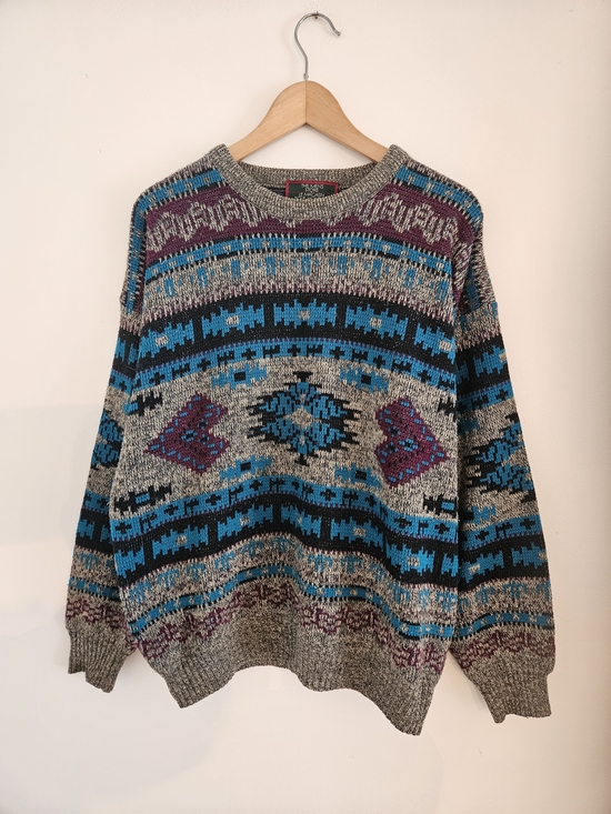 Sears Other - Vintage Sears Mens Store Crewneck Sweater Mens Large Aztec 80s 90s